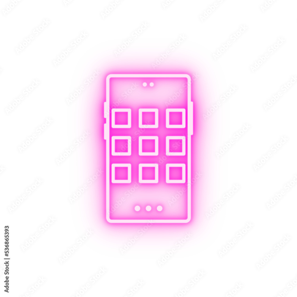 cell mobile notch neon icon