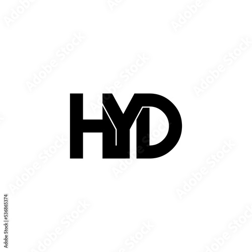 hyd lettering initial monogram logo design