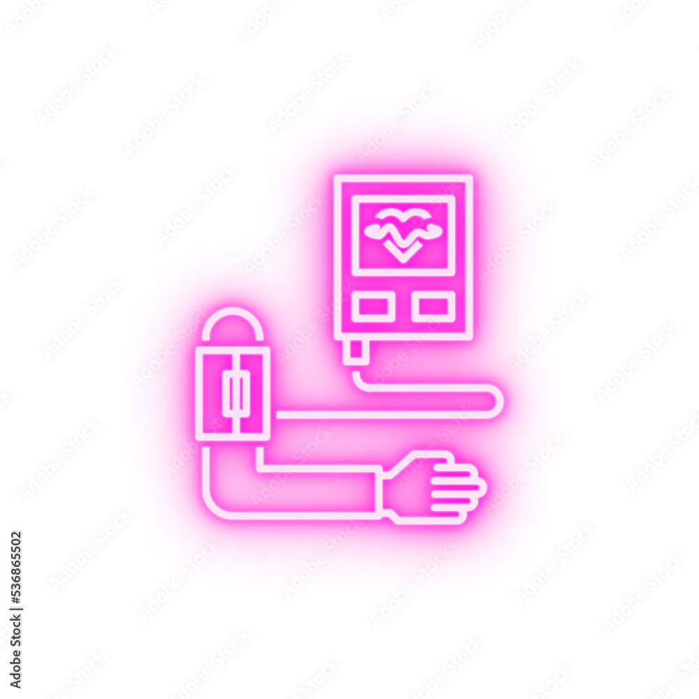 Medical technology blood pressure neon icon Medical technology blood pressure neon icon