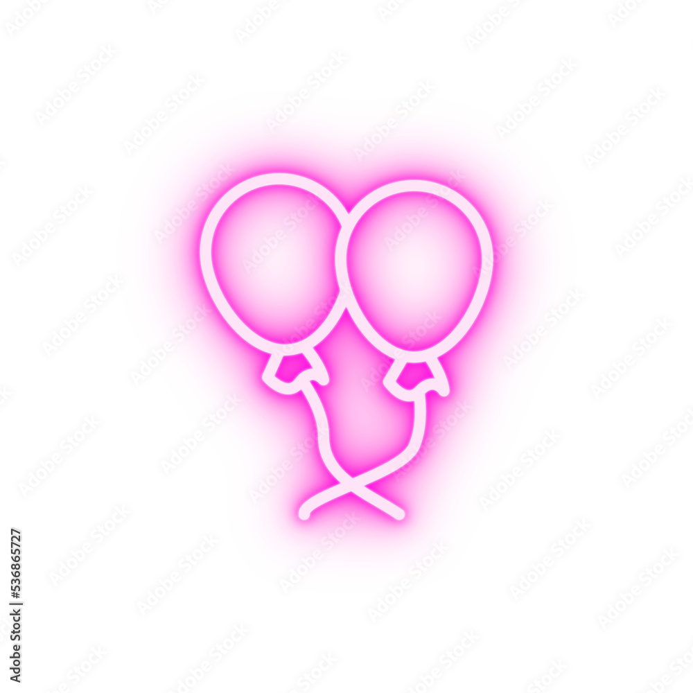 Balloon air neon icon Balloon air neon icon