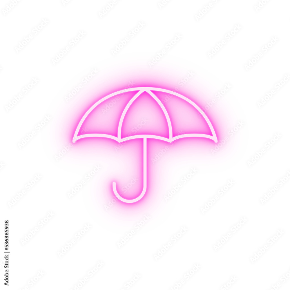 umbrella line neon icon