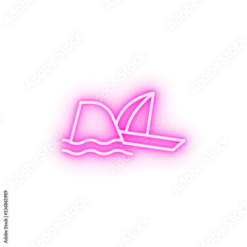 boat rock crash insurance neon icon