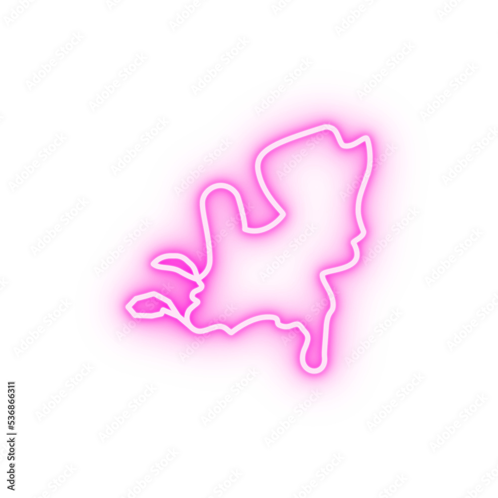 Netherlands map neon icon Netherlands map neon icon