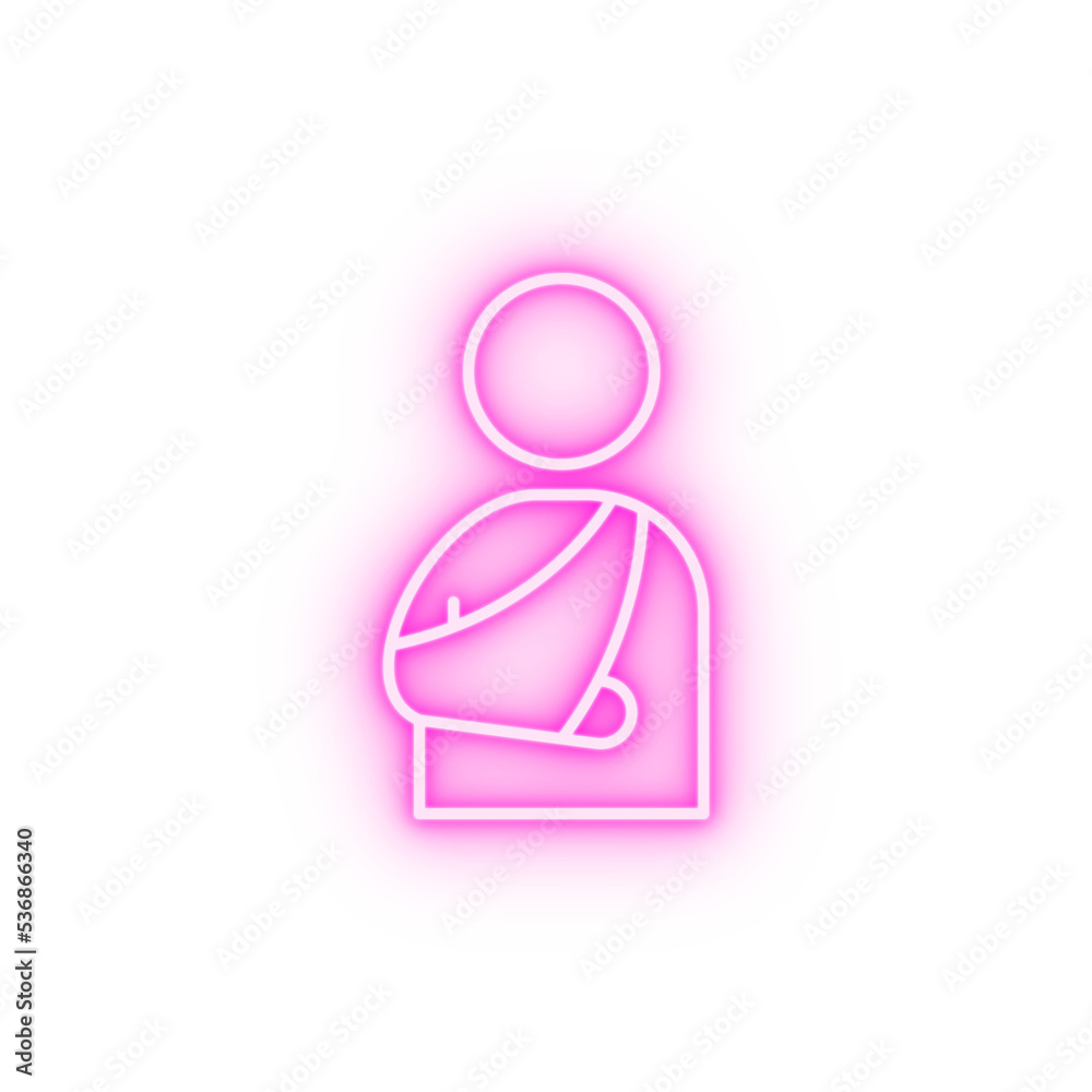 health arm broken orthopedics patient neon icon health arm broken orthopedics patient neon icon
