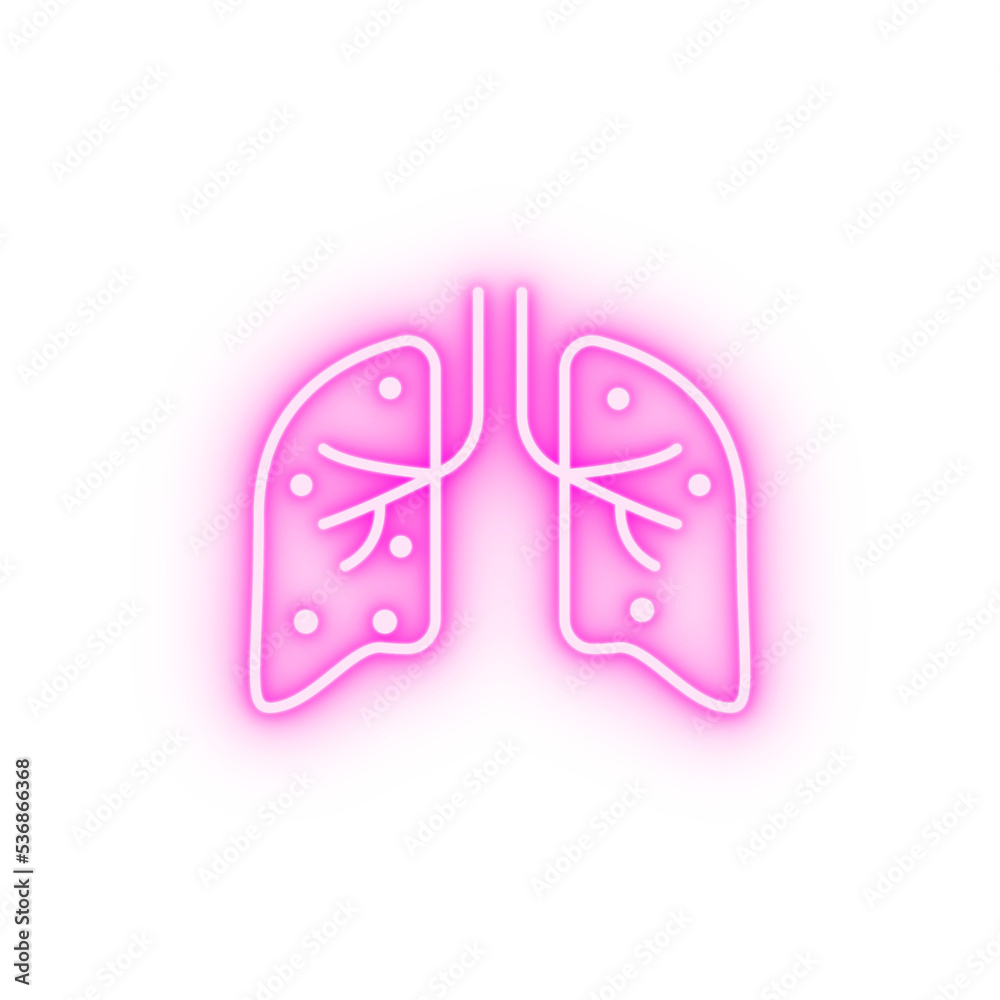 health bronchitis cancer disease lung neon icon