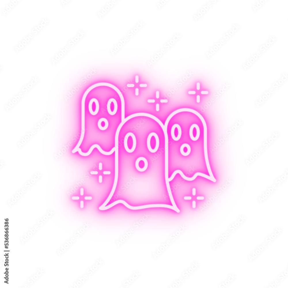 Halloween fear ghost horror nightmare paranormal spooky neon icon Halloween fear ghost horror nightmare paranormal spooky neon icon