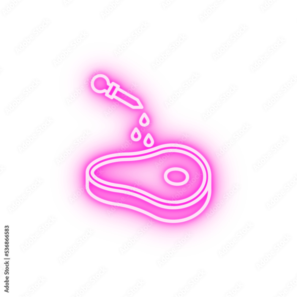 artificially grown meat neon icon