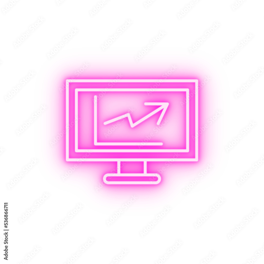 Financial analytics neon icon