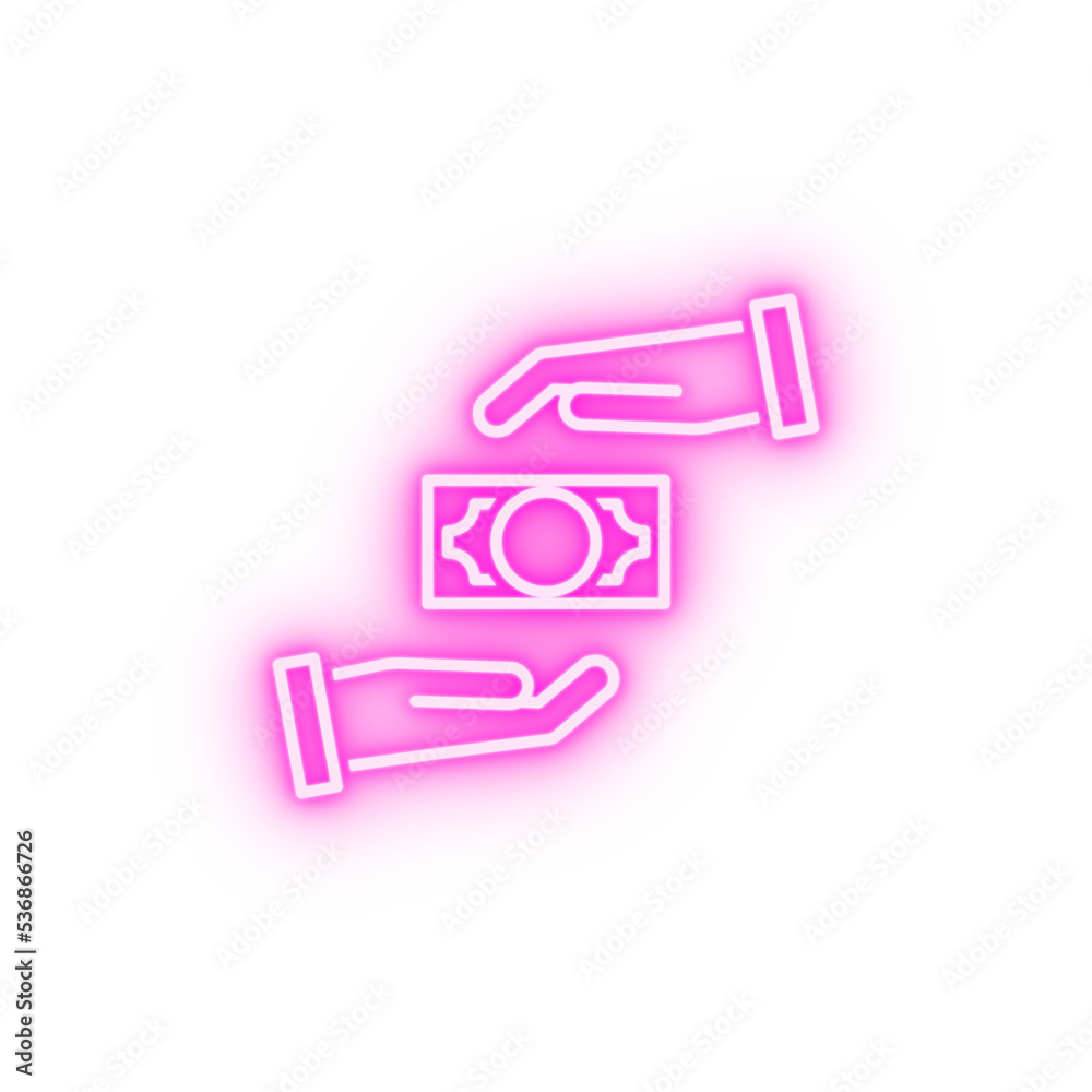 Fototapeta premium Financial pay neon icon