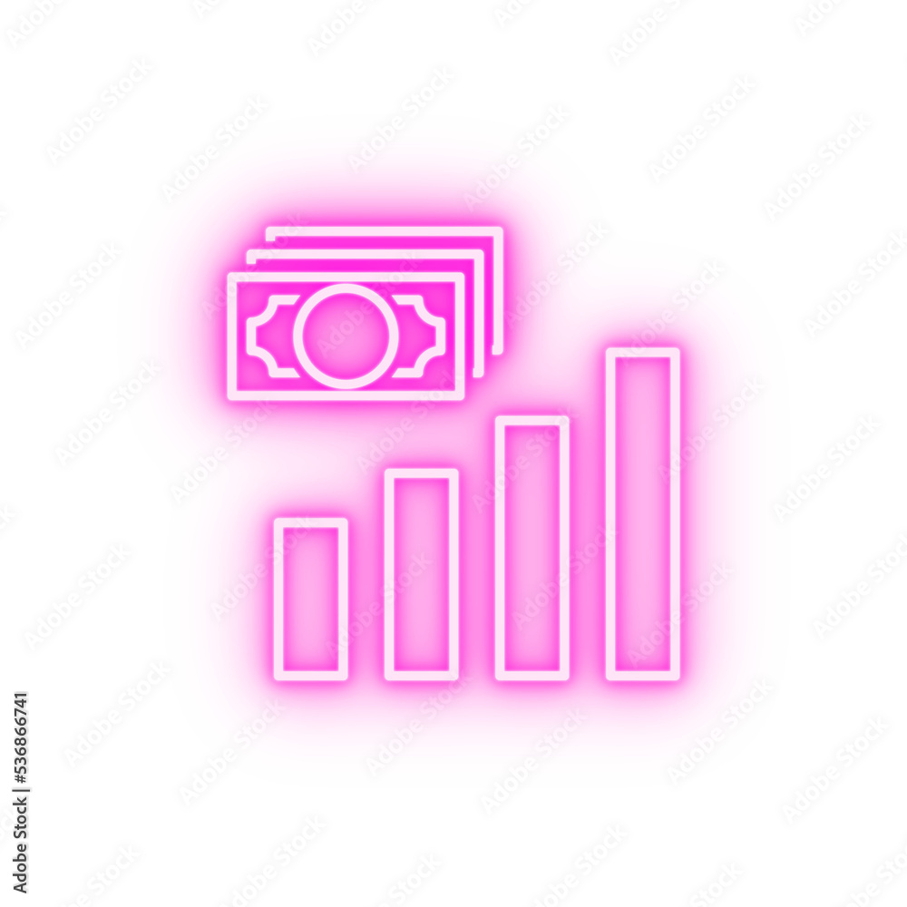Financial profits neon icon Financial profits neon icon
