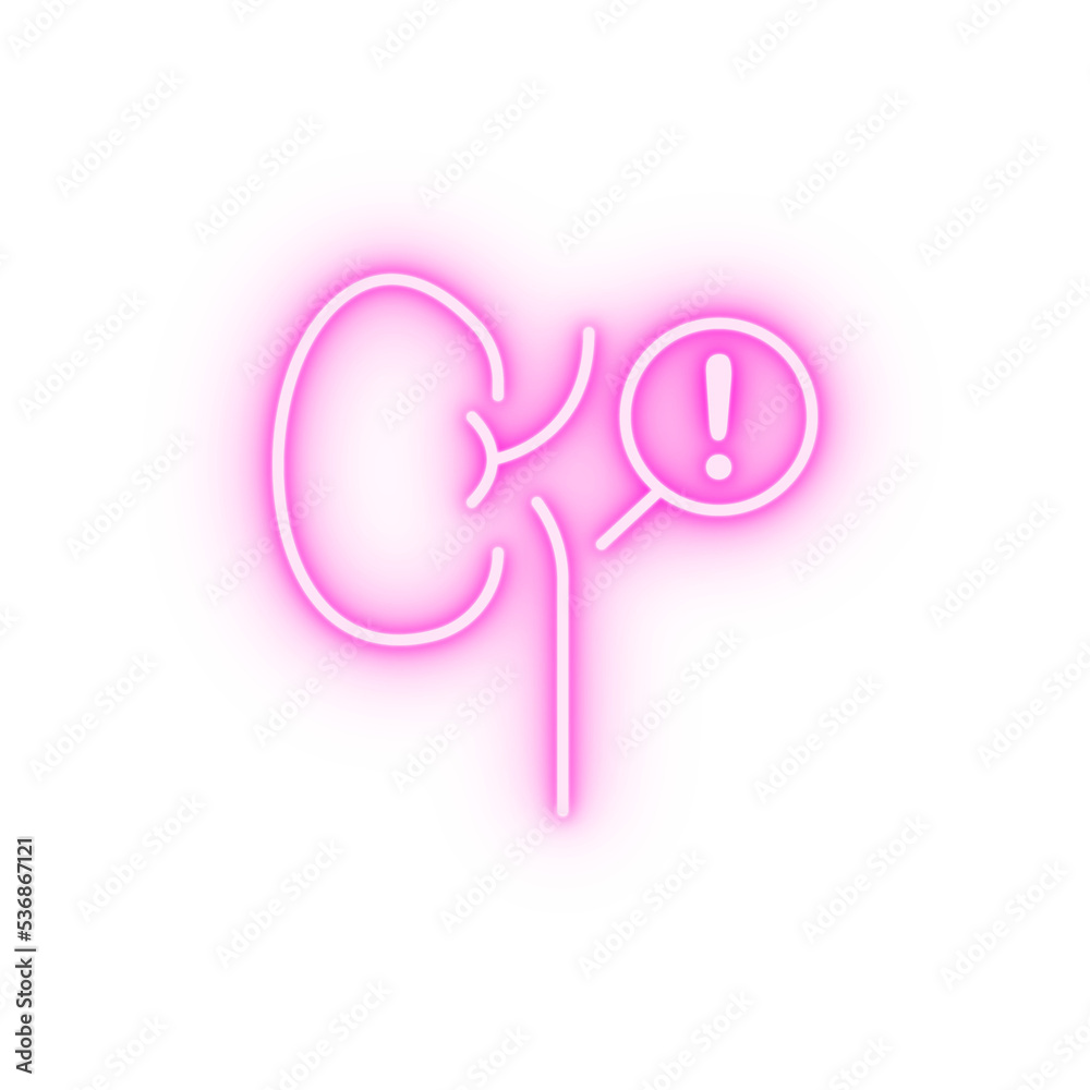 kidney disease medical neon icon kidney disease medical neon icon