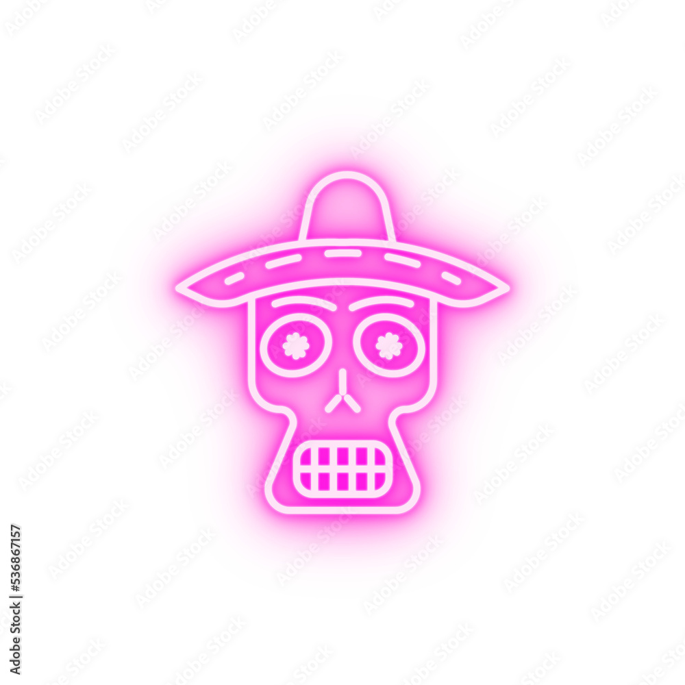 day of the dead skull neon icon day of the dead skull neon icon