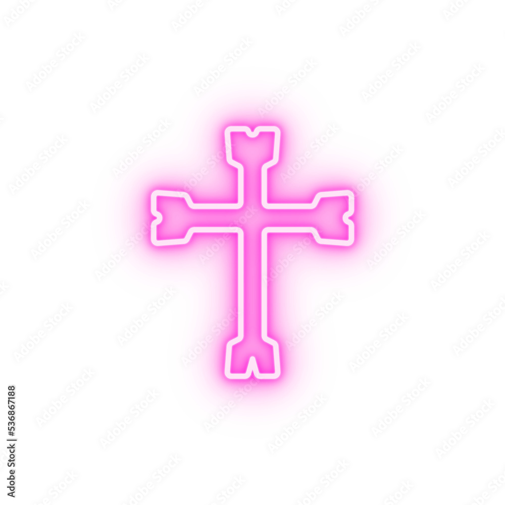 cross day of the dead mexico neon icon cross day of the dead mexico neon icon