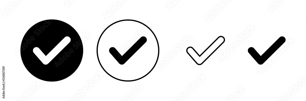 Check mark icon vector. Tick mark sign and symbol Check mark icon vector. Tick mark sign and symbol