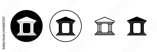 Bank icon vector. Bank sign and symbol, museum, university
