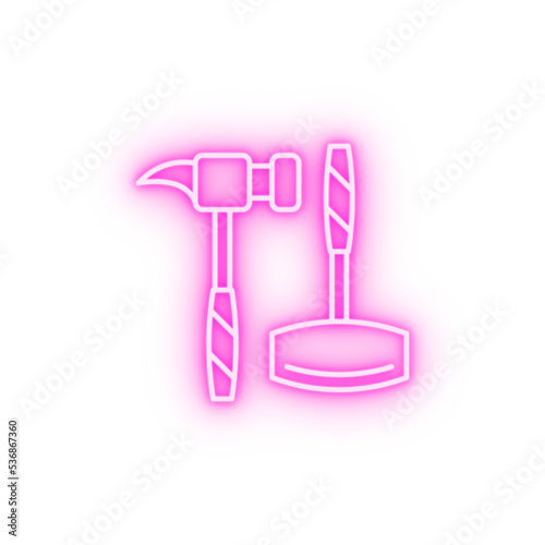 Hammers neon icon