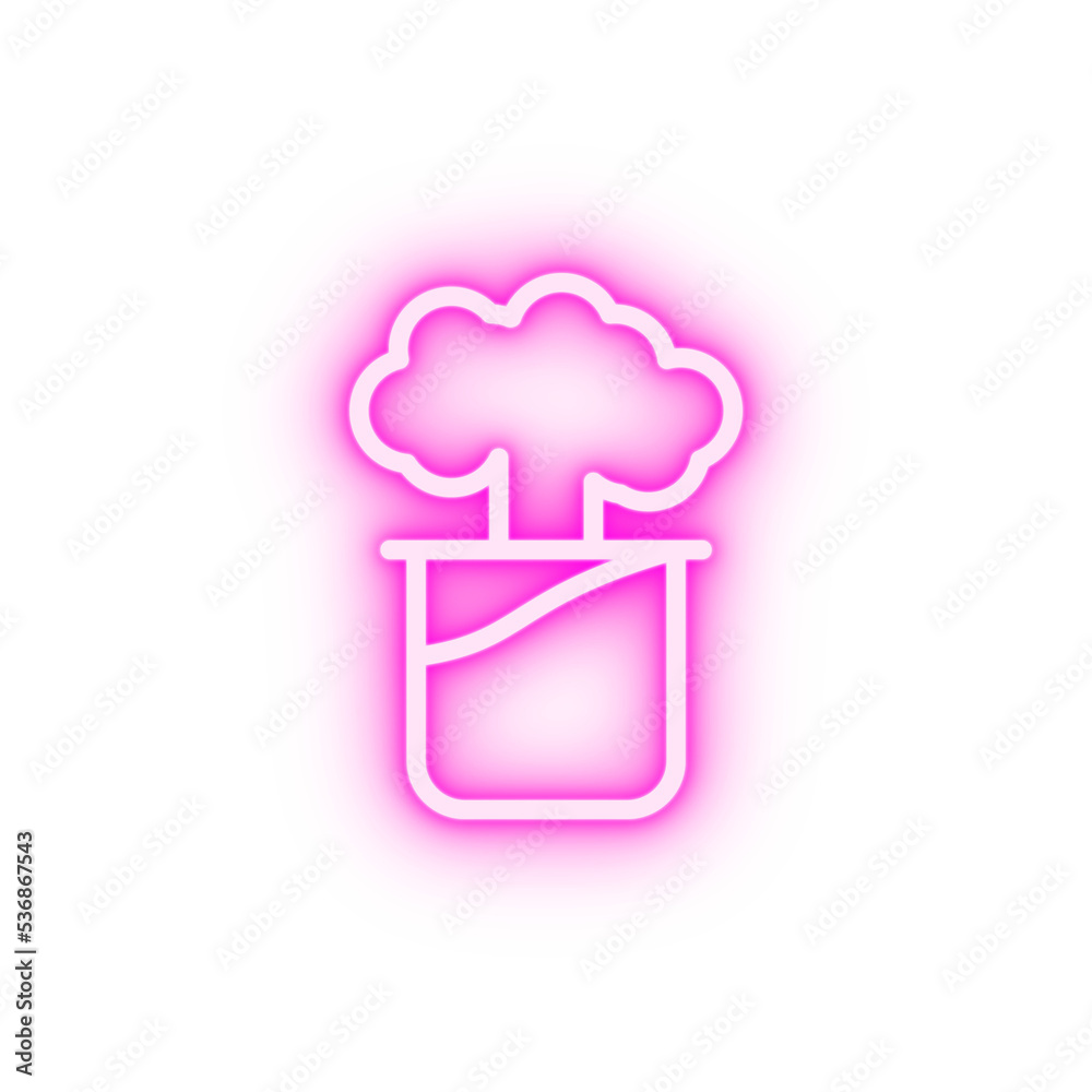 Flask explosion neon icon Flask explosion neon icon