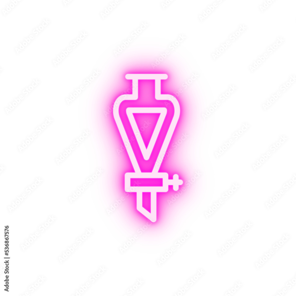 Fototapeta premium Flask chemistry neon icon