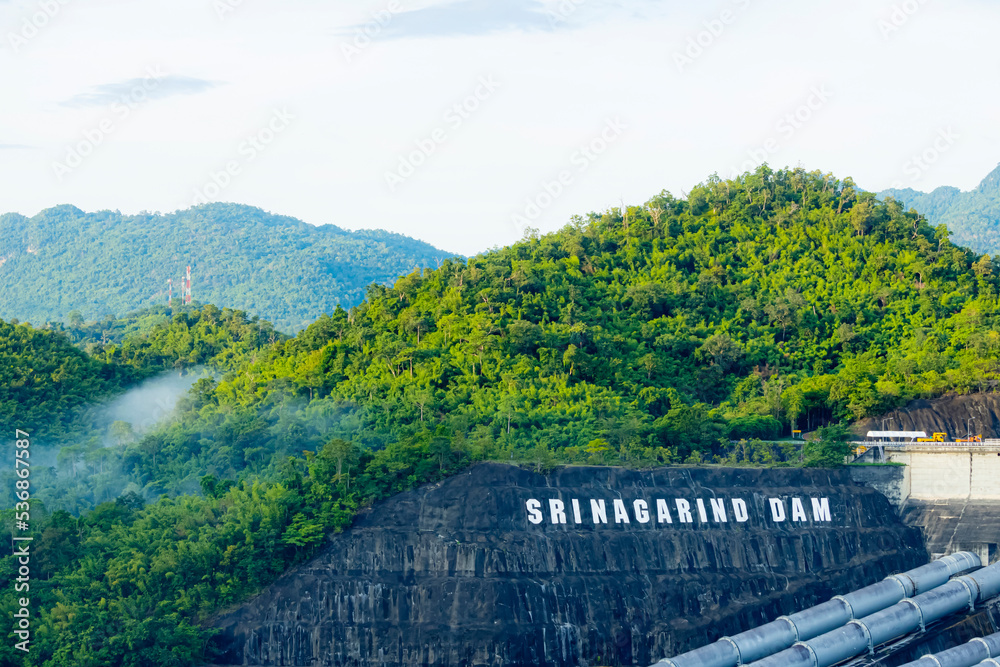 View of nature on the top of Dam in Thailand.