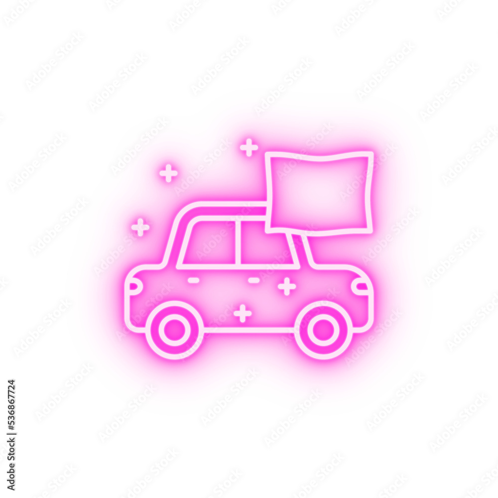 Car dry carwash neon icon