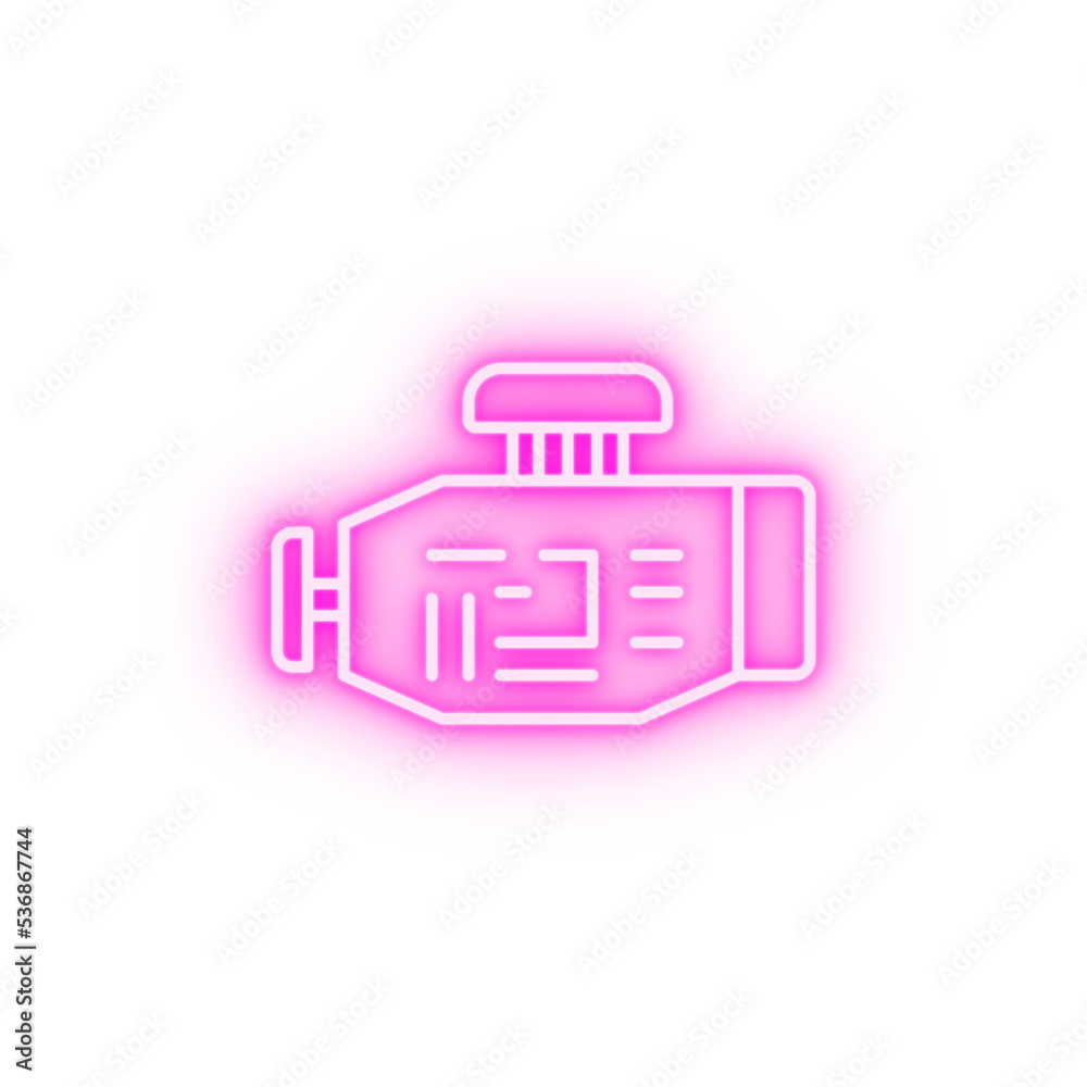 Engine car neon icon Engine car neon icon