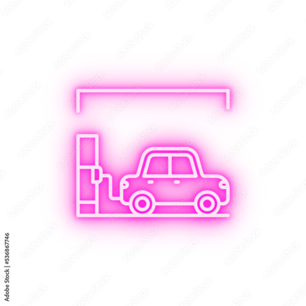 Car petrol neon icon Car petrol neon icon