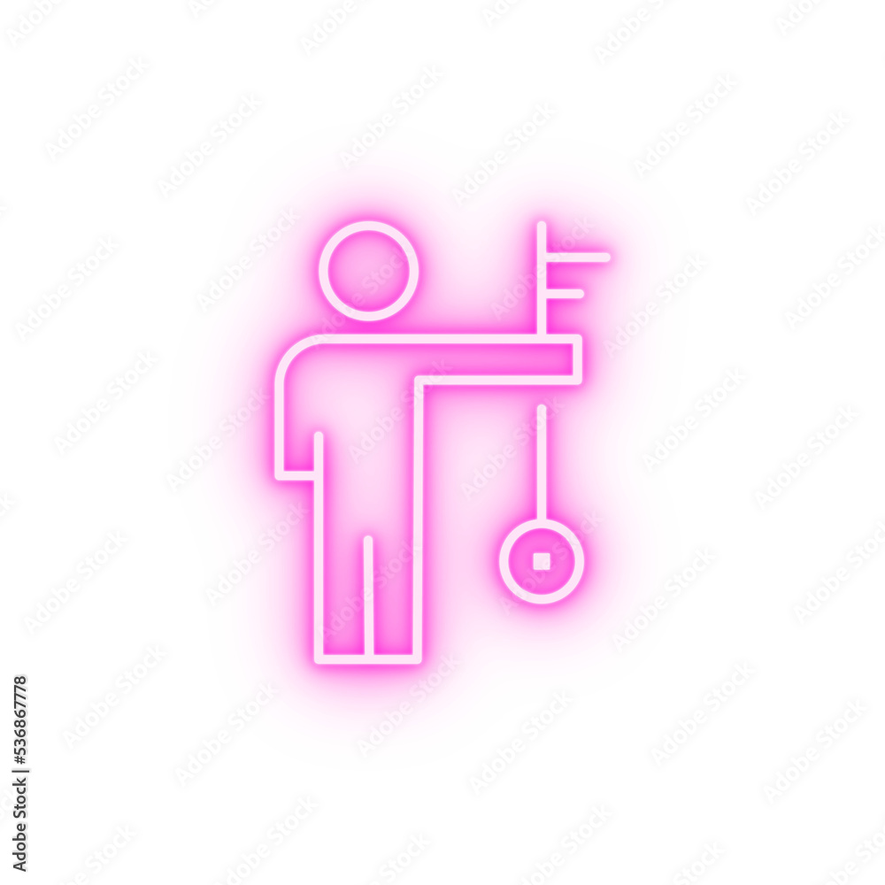 Employee human key neon icon Employee human key neon icon