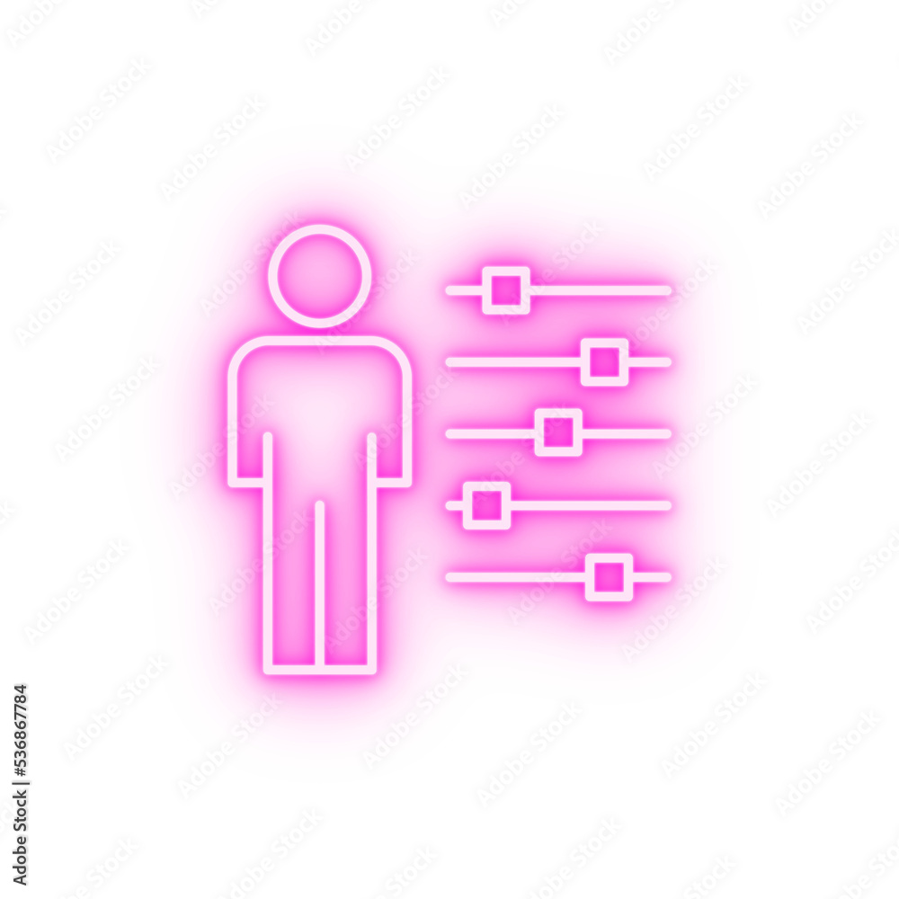 Abilities employee person neon icon Abilities employee person neon icon