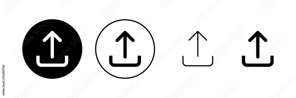 Upload icon vector. load data sign and symbol Upload icon vector. load data sign and symbol