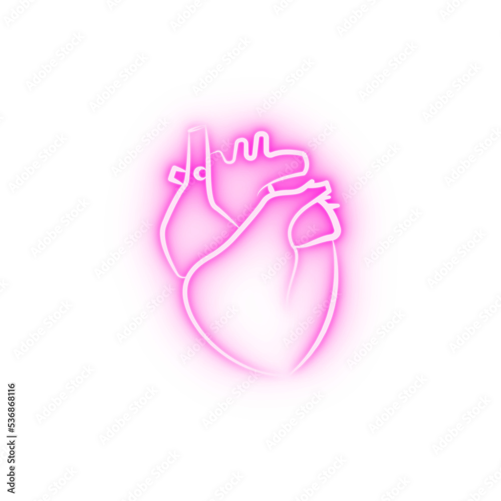Heart Organ neon icon Heart Organ neon icon