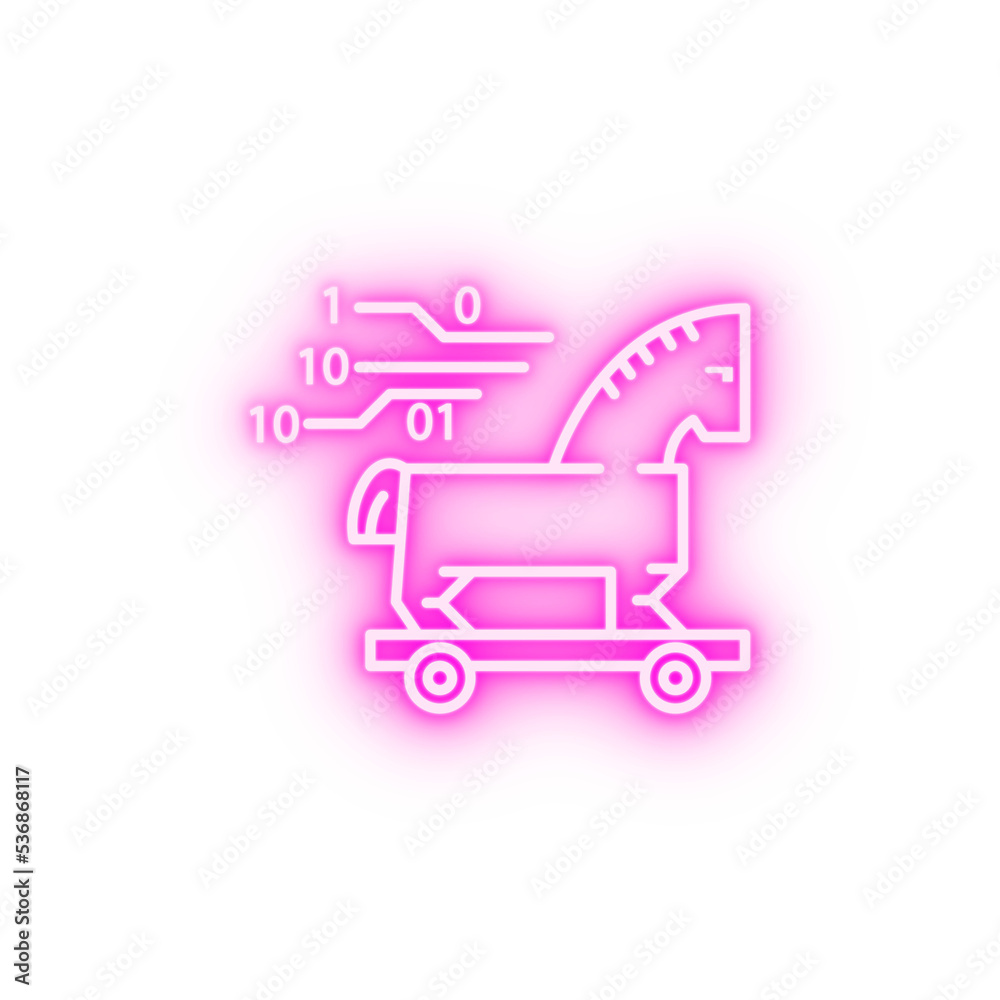 trojan infection hacker neon icon trojan infection hacker neon icon