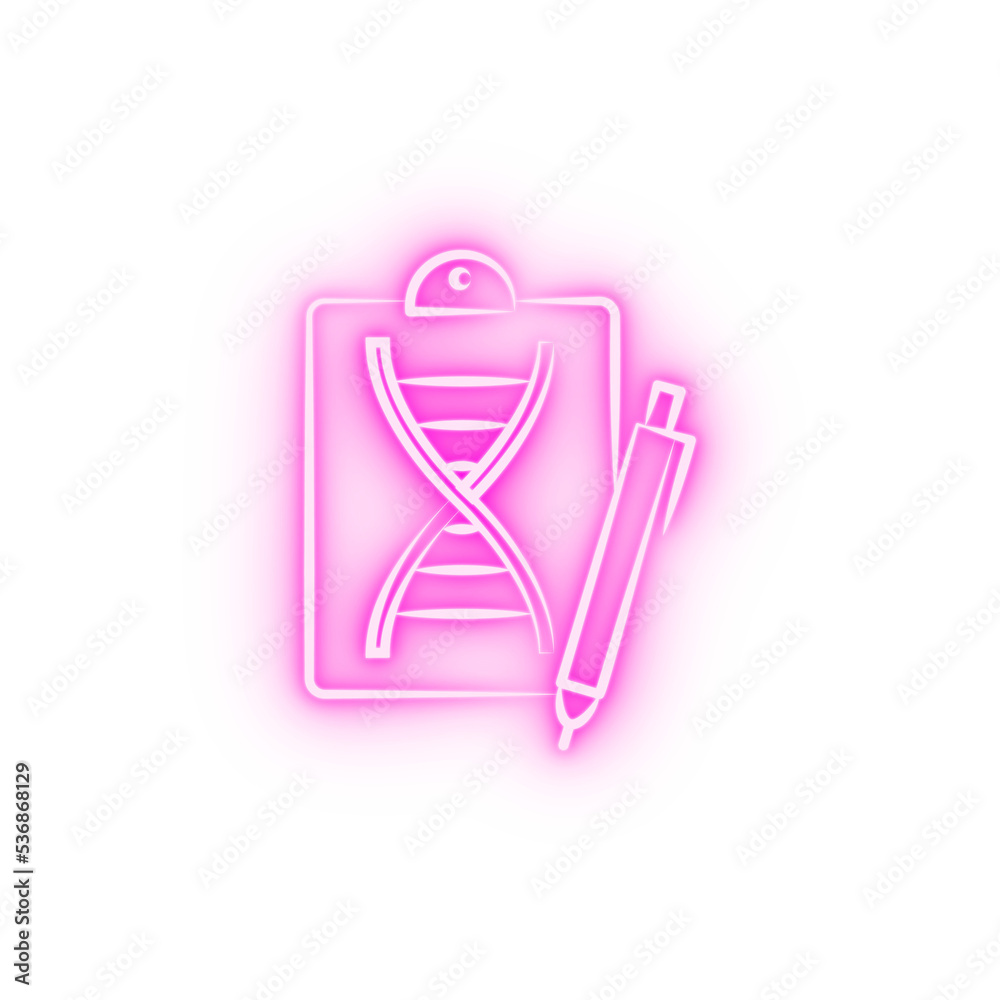 DNA Genetically Biology neon icon
