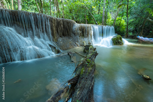 The beautiful waterfall in the national park of Thailand.