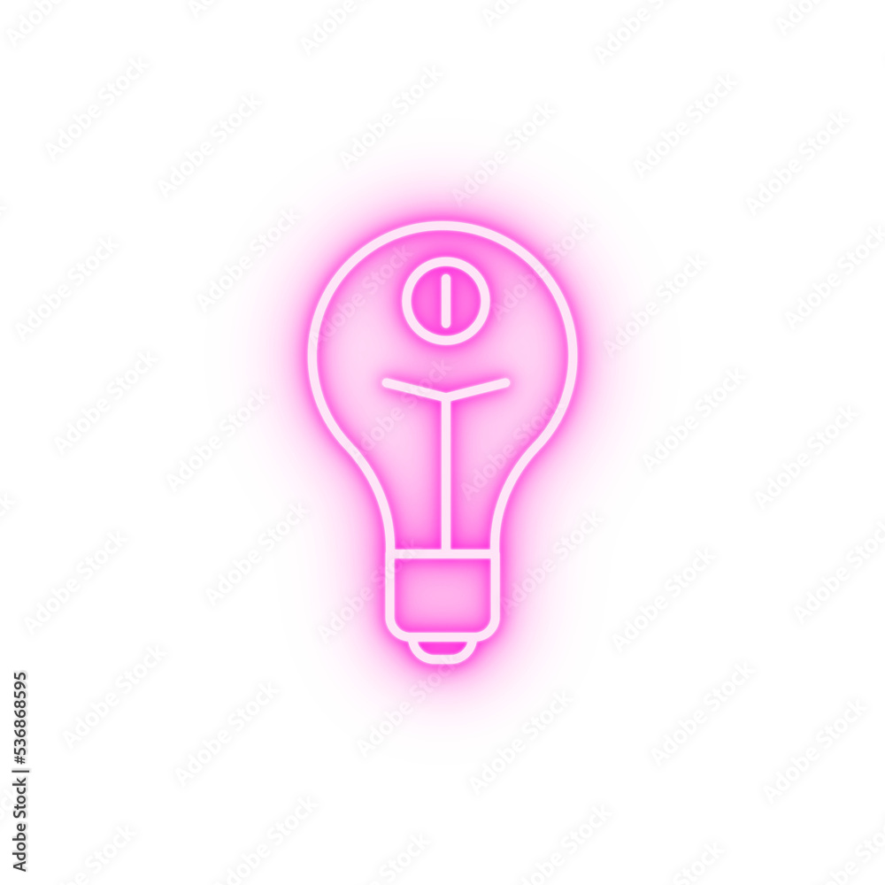 bulb sign neon icon