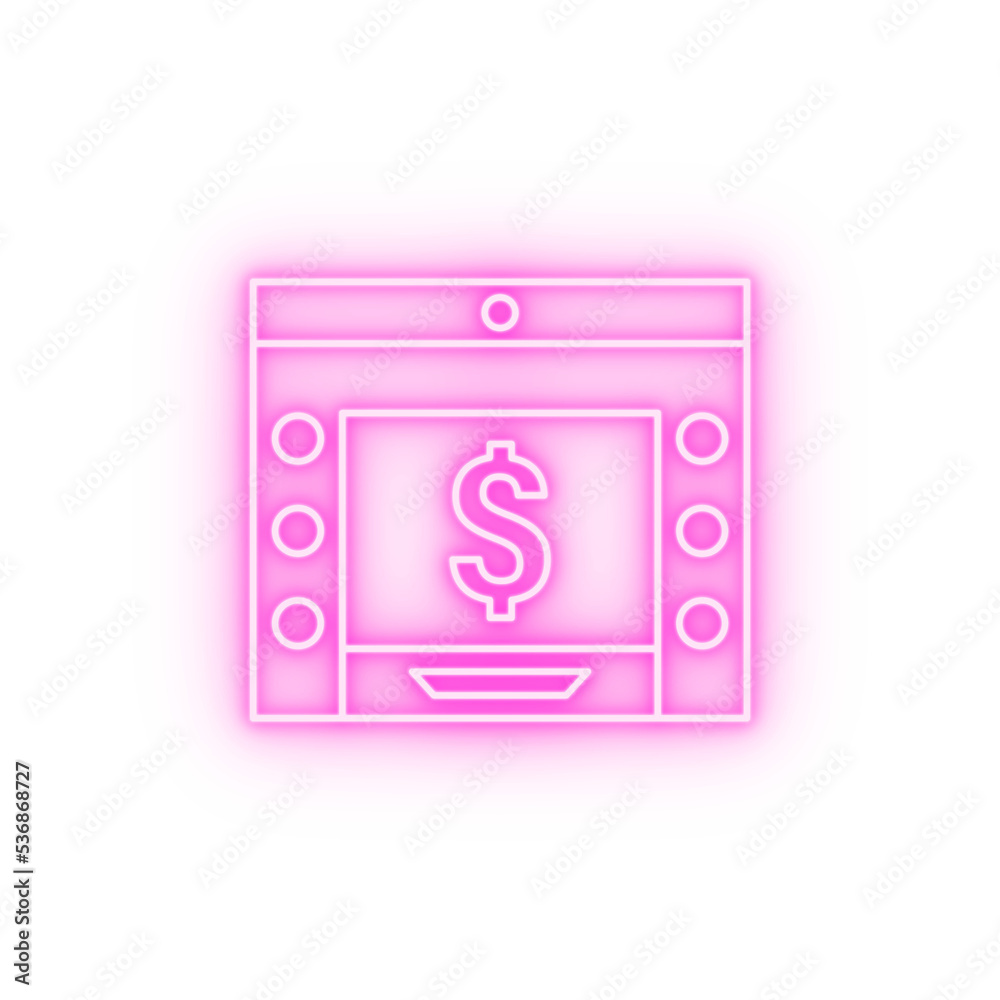 Atm dollar cash neon icon Atm dollar cash neon icon