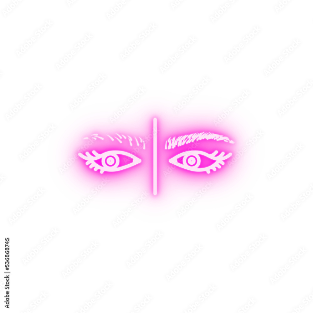 micro blading eyes result neon icon