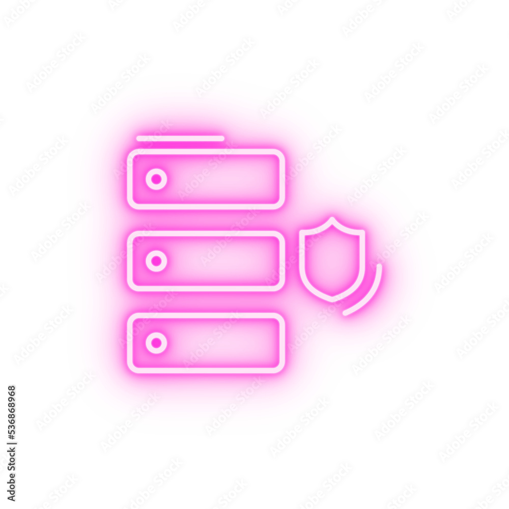 Database security networking neon icon Database security networking neon icon
