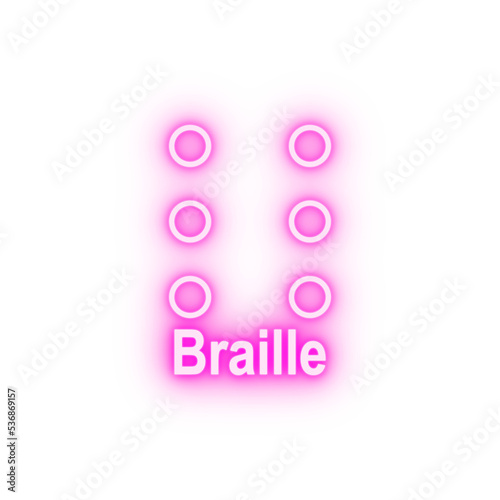 braille sign neon icon