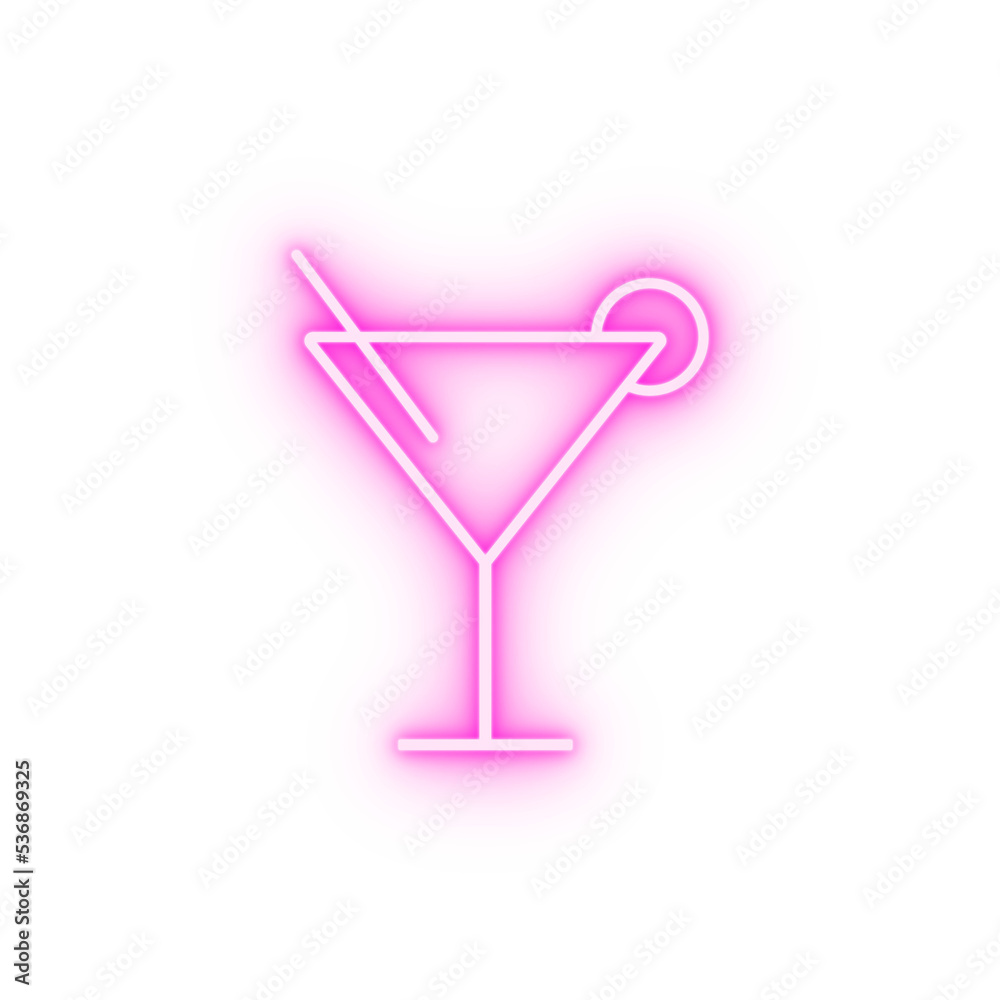 cocktail glass simple line neon icon cocktail glass simple line neon icon