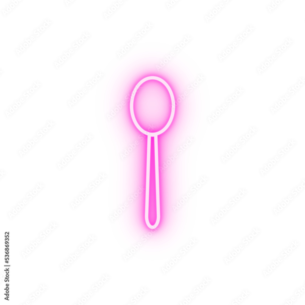 a spoon simple line neon icon