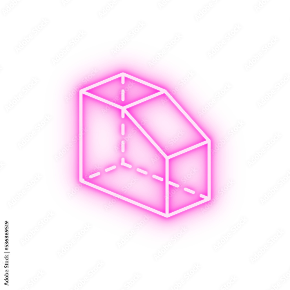 Geometric shapes trapezoid neon icon Geometric shapes trapezoid neon icon