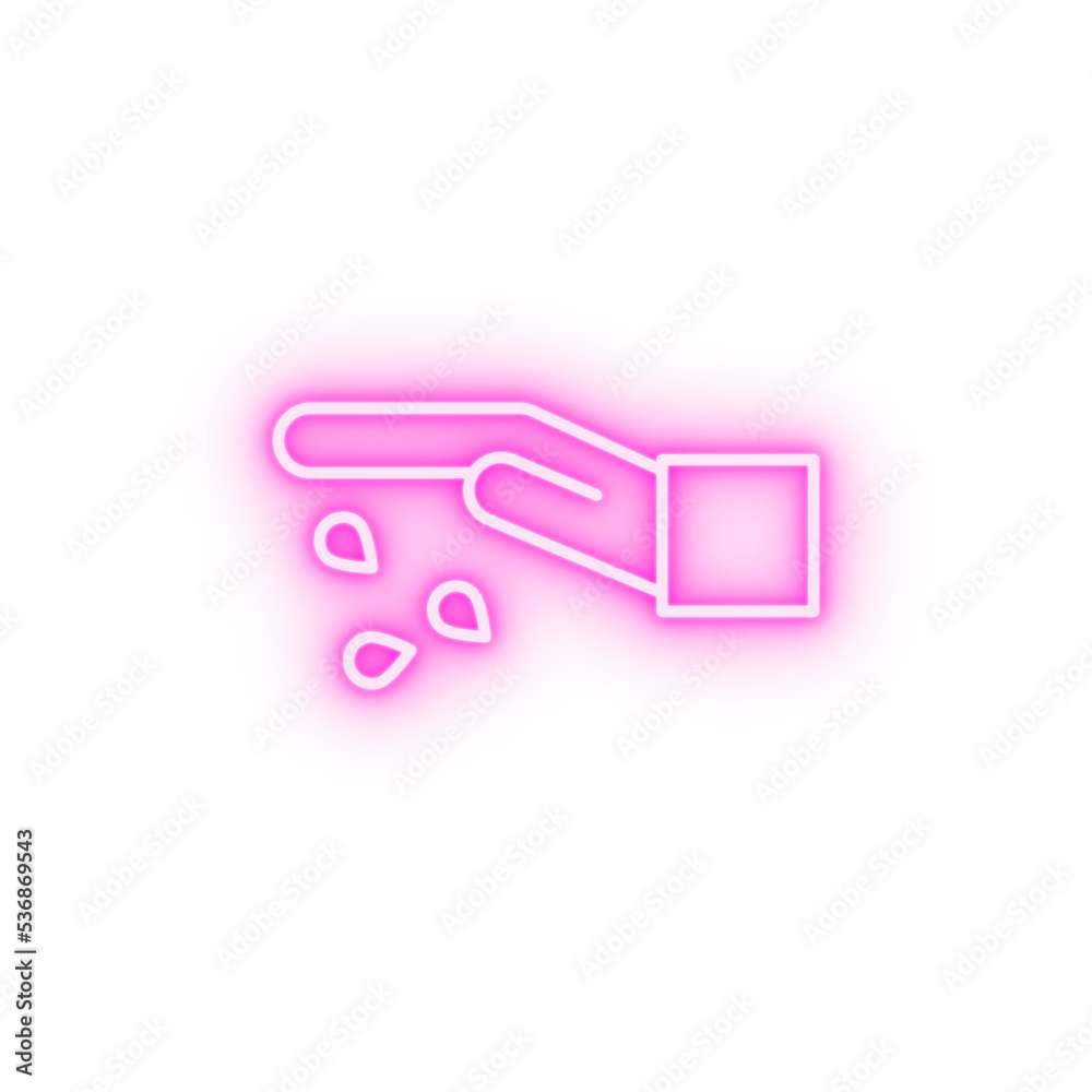 Seeds outline neon icon Seeds outline neon icon