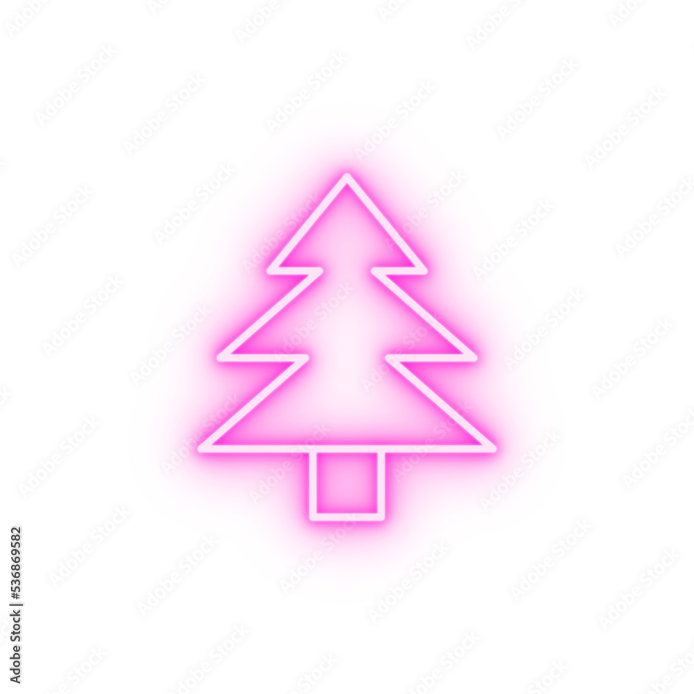 Fototapeta premium Tree outline neon icon