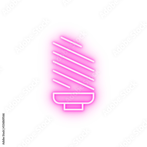 Light bulb outline neon icon