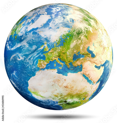 Planet Earth - Europe. Elements of this image furnished by NASA. 3d rendering. 16 bit color © 1xpert