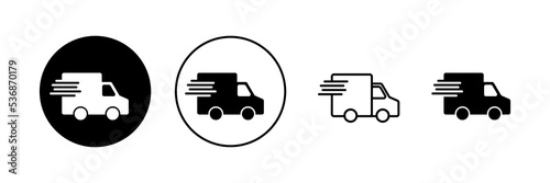 Delivery truck icon vector. Delivery truck sign and symbol. Shipping fast delivery icon