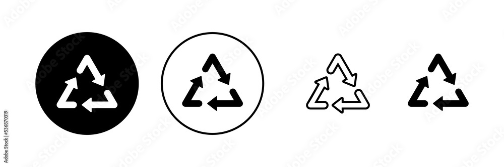 Recycle icon vector. Recycling sign and symbol. Recycle icon vector. Recycling sign and symbol.