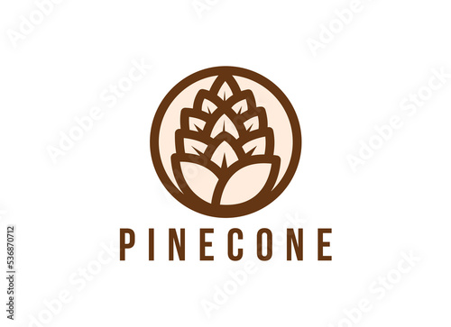 Minimalist pinecone logo vector. Pine tree logo 
