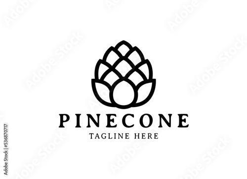 Minimalist pinecone logo vector. Pine tree logo 
