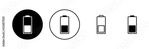 Battery icon vector. battery Charging sign. battery charge level